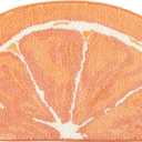 TOWN & COUNTRY PLAY Citrus Slice Orange Half Circle Shaped Bath Mat, Absorbent Tufted Floor Mat, Non-Slip Backing, Machine Washable, Orange, 34.7"x18.1"