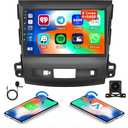 4+64GB Radio for Mitsubishi Outlander 2007-2013 Android 15 CarPlay Stereo 8 Core 9" Touchscreen GPS DSP 59UI Backup Camera