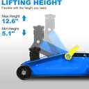 Jack Boss Floor Jack 1.5 Ton (3,000 LBs) Hydraulic Car Jack, Lifting Range from 5.1 Inch to 12.6 Inch, Fits Sedans Automotive Blue
