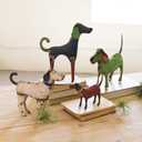 Kalalou Recycled Painted Iron Dogs, One Size, Multicolored