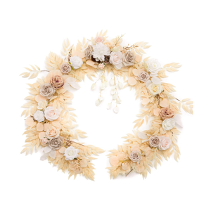 Ling's moment 2Pack 2ft Ivory Artificial Flowers Garland White & Beige Lantern Flower Centerpieces Wedding Aisle Decor Chair Flowers Arch Floral for Signs DIY Table Wall Window Cake Decoration