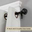H.VERSAILTEX Window Curtain Rods for Windows 48 to 84 Inches Adjustable Decorative 3/4 Inch Diameter Single Window Curtain Rod Set with Classic Finials, Black