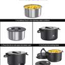 Portable Electric Lunch Box, 33 Ounce Food Warmer Cooker,12/24/110V Upgraded Heated Lunch Box for Car/Truck/Office Ideal Men & Women's Gifts,Warming Soup,Meal,Spill-Free,100W (Black)