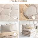 Sherpa Comforter Set Queen Size 80 * 80", All Season Soft Warm Fleece Spring Fall Blanket Filled with Lightweight Microfiber, Winter College Dorm Bedding Sets with 2 Pillow Sham