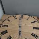 Large Wall Clock 24 Inches - Decorative Wall Clock Large With Real Wood & Roman Numerals - 24 Inch Clocks For Living Room Decor - Large Farmhouse Clocks - Big Wall Clock For Living Room