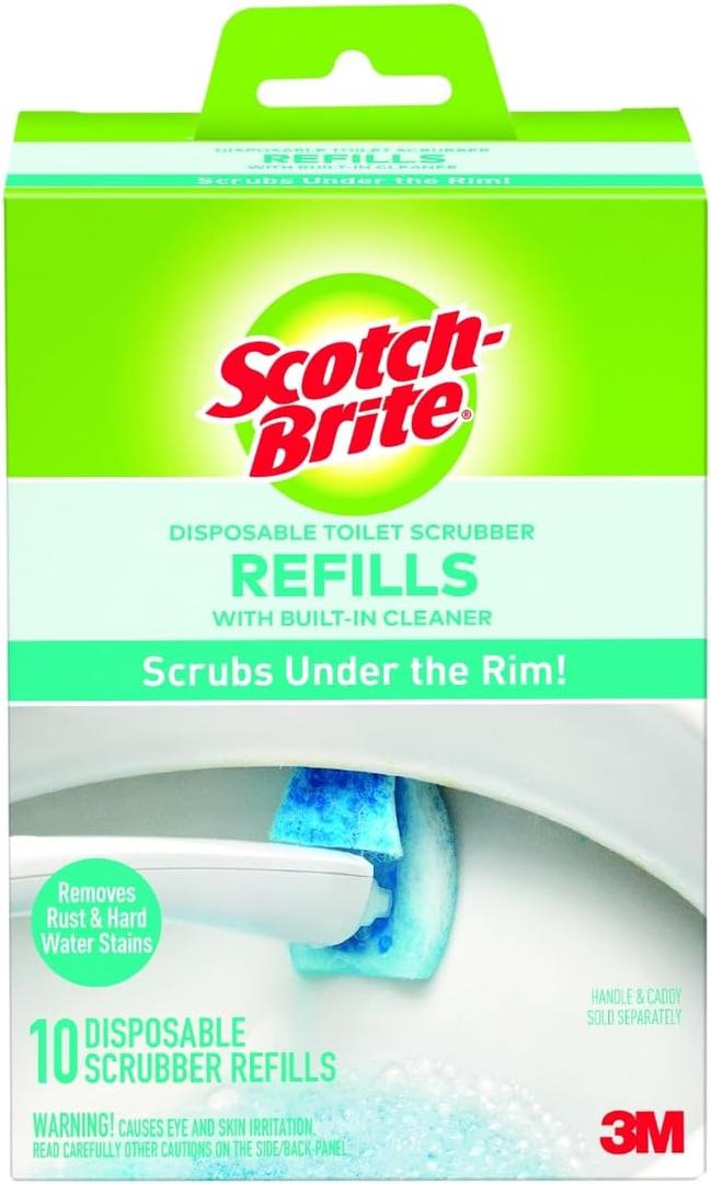 Scotch-Brite Disposable Toilet Scrubber Refills, Removes Rust & Hard Water Stains, 10 Disposable Refills Blue