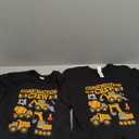 2 Pack Construction Crew Worker Excavator Shirt Toddler Boys Girls T-Shirt (Small, Black)