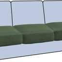 H.VERSAILTEX Stretch 3 Piece T Cushion Sofa Slipcovers Individually Sofa Cushion Covers for 3 Cushion Couch Sofa Seat Cushion Covers with Elastic Bands Featuring Thicker Jacquard Fabric, Bronze Green
