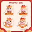 4 Pcs Chinese New Year Horse Figurines 2026 Resin Golden Mini Year of The Horse Figurine for Car Dashboard Office Tabletop Decor Lunar New Year Zodiac Collection Gift