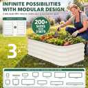 3Pcs Raised Garden Beds Outdoor,3-in-1 Modular 4x2x1.4ft,White
Adjustable Sizes(4x2x1.4ft,3x3x1.4ft,5x1x1.4ft),17"tall Galvanized Planter Boxes with Bracing Rods & Gloves for Vegetables