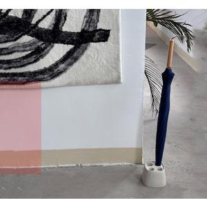 Home Decoration White Concrete Quick Drying Long-Handled Umbrella Storage Stand