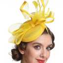 Haojing Feather Fascinator Hat for Women Vintage Bridal Headpiece Wedding Derby Hat
