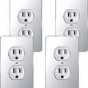 4 Pcs Mirrored Switch Light Cover Wall Plate Decorative Outlet Covers For Electrical Outlets Wall Outlet Cover (Silver Mirrored 17)