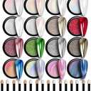 GELPARTY 16 Colour Chrome & Holographic Nail Powder Kit – Mirror-Effect Metallic Nail Art Pigment Set for UV/LED Gel Nails, Professional DIY Home Salon Finish