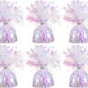 Chochkees Black Metallic Balloon Weights, 6-Pack Birthday Party Favors, 5.5" Inches