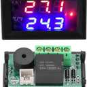 Keenso Digital Display Microcomputer Thermostat, Temperature Controller Switch with Sensor DC12V for Home Heating, Cooling, and Pet Habitats