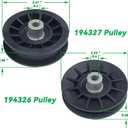 2 Pack 532194326 V-Groove Idler Pulley with 532194327 Flat Idler Pulley 592855201 Belt 1/2x93 and Hardware Kit for Husqvarna YTH22v46 YTH24v48 YTH20k46 YTH2348 YTH1542xp LGT2654 Ride Mowers