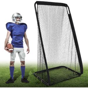 MorningRo Football Kicking Cage Net 7 x 3.2 or 8 x 3 x 4 ft Portable Football Throwing Net Powder Coated Steel Extra Deep Pocket for Punting Kicking Practice Train Equipment