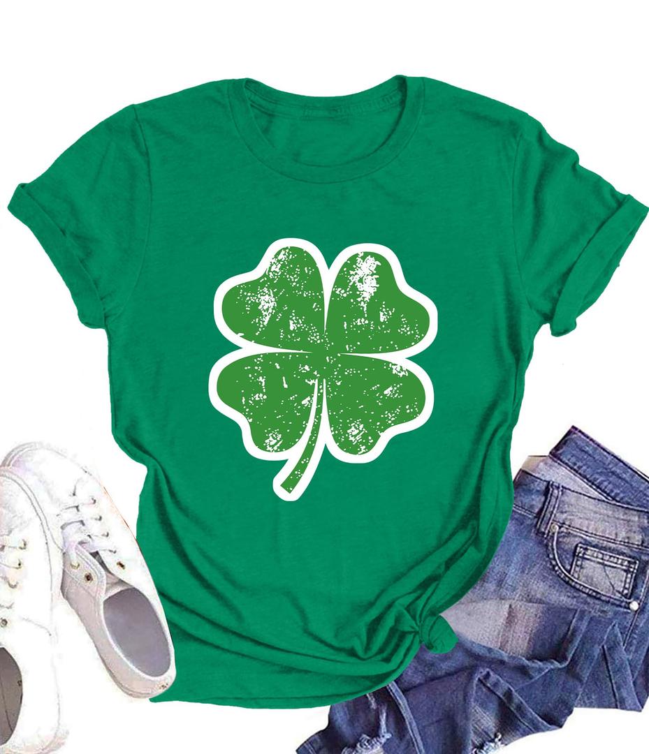 tiorhooe St Patricks Day Shirts for Women Funny Irish Shamrock Tshirts Lucky Clover St Paddy's Gifts Tee Tops