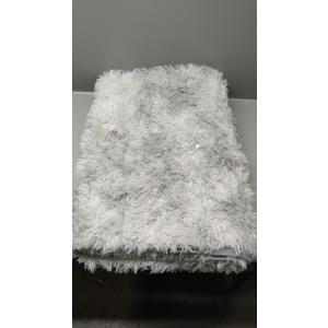 Andency 4x6 Shag Area Rug for Living Room, Tie-Dyed Light Grey Soft Fuzzy Plush Indoor Carpets for Bedroom, Non Skid Fluffy Faux Fur Rug for Room (4x6 Feet)