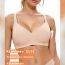 Easybunny Jelly Bras for Women No Underwire Wireless Bra Seamless Bralettes Buttery Smoothing Everyday Sports Bra-Nude,XL (XL)