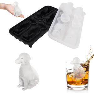 Dog Ice Cube Tray Mold - 3D Labrador Shape Ice Cube Trays, Cute Ice Cube Molds for Whiskey Bourbon, 4-Hole Large Fun Shapes Ice Cube Trays, Funny Dog Gifts for Dog Lovers Women Men