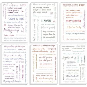 48 Sheets Inspirational Quotes Stickers Aesthetic Sayings Decal Motivational Words Handwritten Letters Gift for DIY Crafts Journaling Scrapbook Planner Appreciation Supplies, 8 Styles (Colorful)
