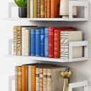 White Wall Bookshelf for Kids Room, Small Floating Book Shelf for Teen Girls Boys Bedroom, 8 Inch Deep Wall Mounted Bookshelves for Office Living Room Bathroom Decor (3-Pack)