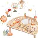 Activity Table for 1 Year Old, Montessori Toys for 1 2 Year Old Girls Boy Gifts, 8 in 1 Wooden Sensory Play Table for Toddler 1-3, Learning Toys for Baby 12-18 Months 1st Christmas Birthday Gifts