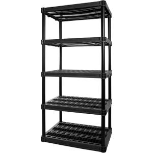 Plano 5-Shelf Extra Heavy Duty Plastic Storage Shelves, 72.5 x 36 x 24, 1000lb Capacity, Pantry, Office, Closet and Garage Shelves, Easy to Assemble, Durable Plastic Shelving Unit