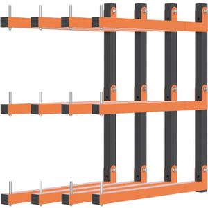 Lumber Rack Wall Mount, Lumber Storage Rack, Heavy Duty Wood Storage Racks with 6-Level System, 720 lb Sturdy Garage Wood Organizer, Orange Lumber Metal Racks for Indoor and Outdoor (4 PACK)