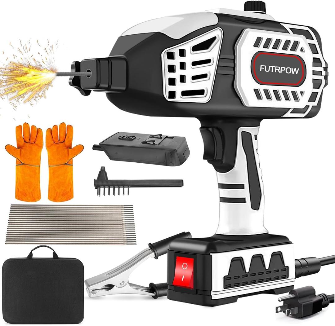 Portable Welding Machine,Upgraded 20-160A Output Handheld Welder,110V Current Adjustable ARC Welding Machine with 20pcs Rods,IGBT Inverter Hand Held Welder Fit for (Black)