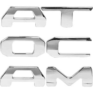 Tailgate Insert Letters Badges Replacement for Tacoma 2024 2025 3D Raised Rear Emblem Decals Come with Adhesive Backing (Not for Tacoma 2013-2023 Small Size)-Silver