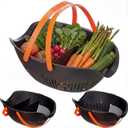 Nuogo 3 Pcs Garden Harvest Basket, Removable Partitions with Tool Caddy for Collecting, Carrying, and Cleaning Harvesting Basket Doubles as a Colander for Vegetables and Fruits Garden Accessories