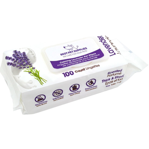 Best Pet Supplies Pet Wipes for Dogs - Dog Wipes Cleaning Deodorizing, for Coats, Ears, Paws - Calming Lavender, Aloe Vera, 200 Count