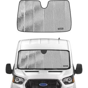 Pigenius Windshield Sun Shade for Ford Transit 2015-2026, Reversible Silver/Black