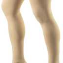 Truform 20-30 Mmhg Compression Stockings for Men & Women, Thigh High Length, Dot Top, Closed Toe, Beige, Medium (Medium (1 Pair))