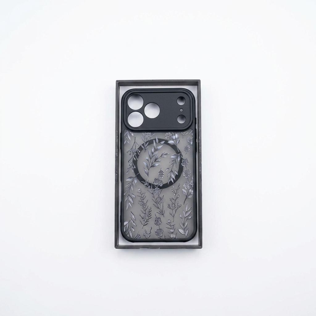 OOK Compatible with iPhone 17 Pro Max Case Cute Flower Floral Design for Girls Women Compatible with Magsafe Soft TPU Camera Lens Protective Phone Magnetic iPhone 17 Pro Max 6.9 Inch Black