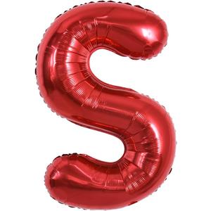 TONIFUL 40 Inch Large Bright Red Letter Balloons A-Z, Giant Jumbo Helium Foil Mylar Big Letter S Balloons for Birthday Party Anniversary Wedding Decorations