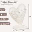 Heart Shaped Bookends Set of 2, Decorative Book Ends for Shelves, Sculptural Heart Design Book Stoppers for Home Office & Romantic Decor (Cloud White)