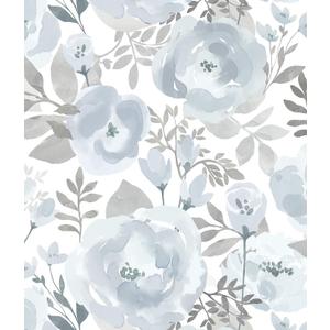 Orainege Floral Wallpaper Peel and Stick Wallpaper Boho 17.3inx393.7n Self Adhesive Contact Paper Removable Decorative Wall Paper for Bedroom Bathroom Shelf Liner Decor Vinyl,Blue