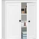 Spirich Bathroom Wall Cabinet, White Medicine Cabinet with 2 Doors
2 Adjustable Shelves, Recessed Double Doors & Black Knobs, Compact Wall Storage for Bathroom, Kitchen & Laundry Room