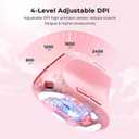 MEETION Pink Wireless Ergonomic Mouse, Bluetooth Vertical Rechargeable Mice, 4 Adjustable DPI 800-2400, Bluetooth 5.2+5.2+USB Mouse for Windows/Mac, for Laptop/PC/Desktop/Computer/iPad