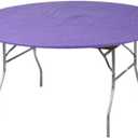 Kwik-Covers 60" Round Fitted Plastic Table Covers, Bundle of 5 (Purple)