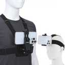 KINGKI Mobile Phone Chest Strap Harness Mount Head Strap Holder Kit for POV/VLOG, Cell Phone Clip Compatible with iPhone, Samsung, GoPro Hero 12, 11,10, 9, 8, AKASO,DJI Osmo, and Action Cameras