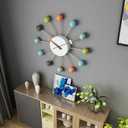 SHISEDECO Mid Century Quartz Wall Ball Clock Multicolor Large Size, Decorative Modern Silent Creative Fashion Hanging Decoration for Home, Kitchen, Living Room, Office, Bedroom etc.