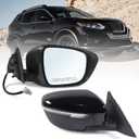 Right Passenger Side Mirror Assembly Fits 2014 2015 2016 2017 2018 2019 2020 Nissan Rogue with Power Glass Heated and Turn Signal Match Black Replace NI1321287(7Pins)