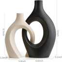 AWNR Large Ceramic Vase Decor: 2 Pcs Black & White Crossed Vases for Flowers Hollow Flower Vase Decorative Vase Modern Home Decor for Living Room Shelf Mantel Dinning Table Decorations Office