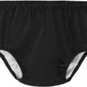 Adult Diaper Cover for Incontinence, Active Waterproof Latex Pants with A Lightly Absorbent Cotton Layer, Noiseless Reusable Washable Pull Up Plastic Pants (Black, 5XL)