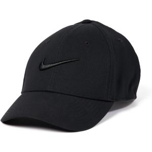 Nike Unisex Adult Dri-Fit Club Structured Swoosh Cap Hat | Men's and Women's (Small-Medium, Black/Black)